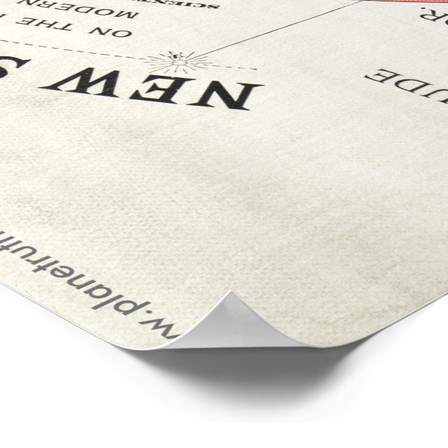 Gleason's NEW STANDARD MAP OF THE WORLD Poster (Corner)