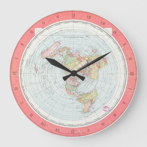 Gleasons NEW STANDARD MAP OF THE WORLD Wall Clock