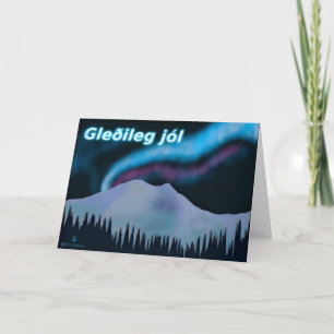 Gleðileg Jól - Blue Aurora Holiday Card