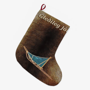 Gleðileg Jól - Dog Sled Large Christmas Stocking