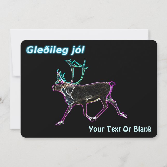 Gleðileg Jól  - Electric Caribou Holiday Card (Front)