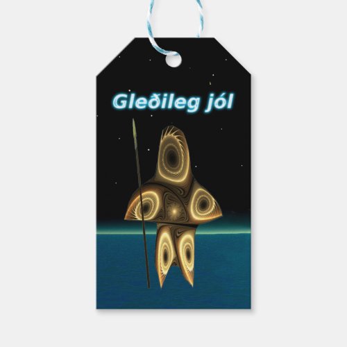 Gleileg jl _ Fractal Inuit Hunter Gift Tags