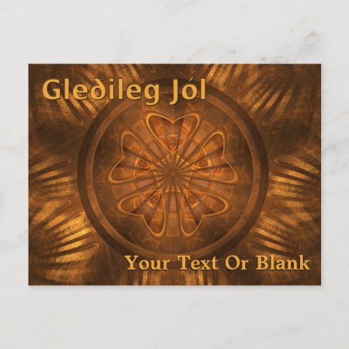 Gleileg Jl _ Fractal Wood Carving Postcard