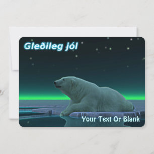 Gleðileg Jól - Ice Edge Polar Bear Holiday Card