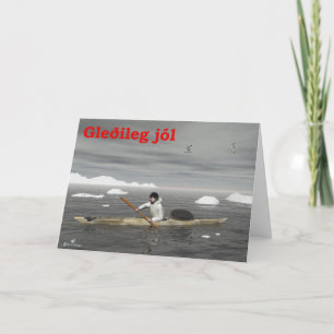 Gleðileg Jól - Inuit Kayak Holiday Card