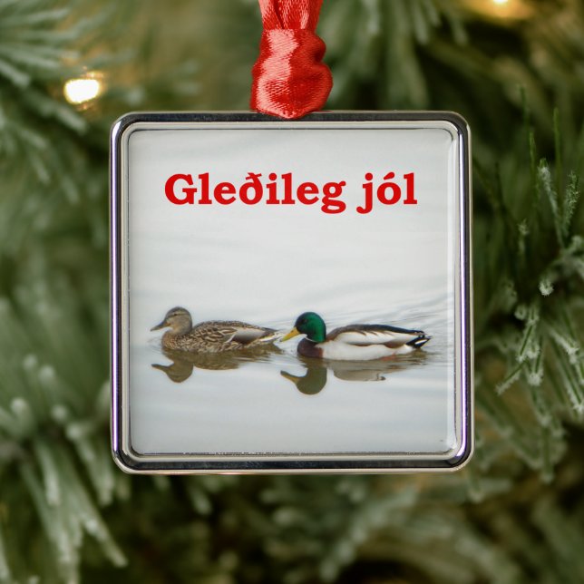 Gleðileg jól - Mallards Metal Ornament (Tree)