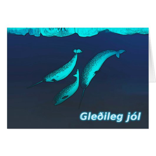 Gleðileg Jól - Narwhal Cards (Front Horizontal)