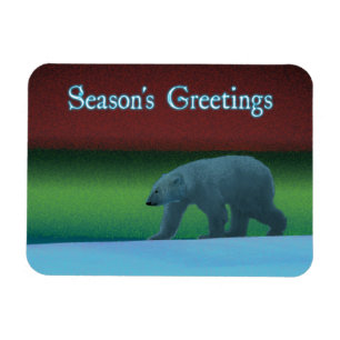 Gleðileg Jól - Polar Lights Polar Bear Magnet