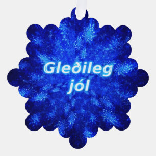 Gleðileg Jól - Snowburst Ornament Card