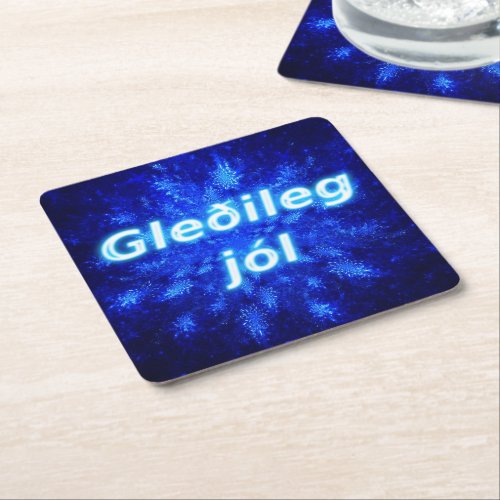 Gleileg jl _ Snowburst Square Paper Coaster