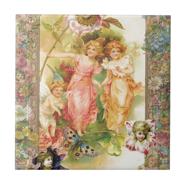 Glee - Angels and Flowers Ceramic Tile (Front)