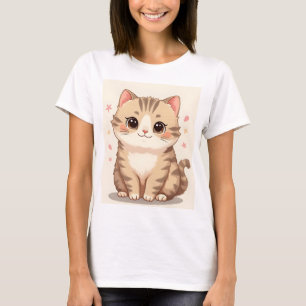 Gleeful Cat: Sweet Kawaii Kitten Art for Any Room T-Shirt