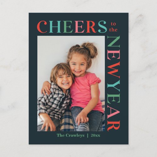 Gleeful Frame Editable Color Happy New Year Card