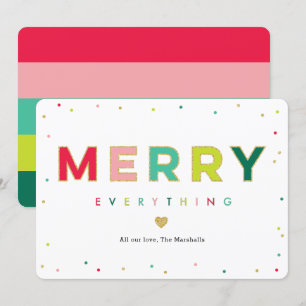 Gleeful Merry No Photo Modern Holiday Card