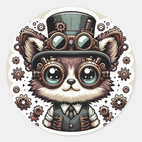 Gleeful Steampunk Owl Sticker
