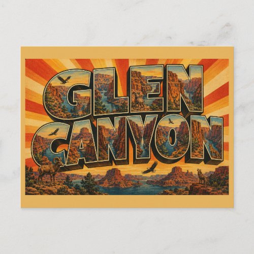 Glen Canyon Arizona Desert Canyon Water Art Postcard