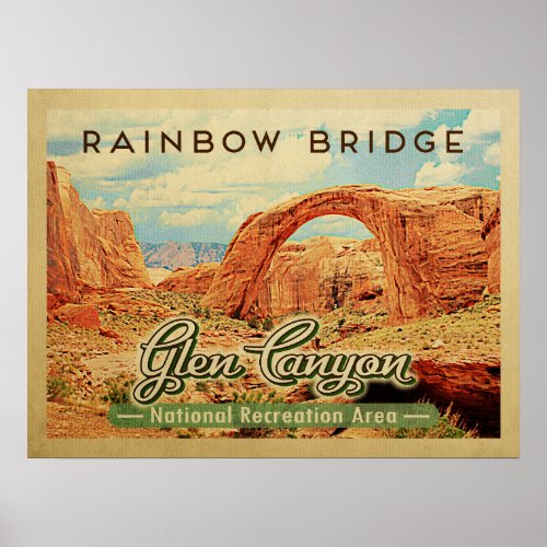 Glen Canyon National Recreation Vintage Travel Poster