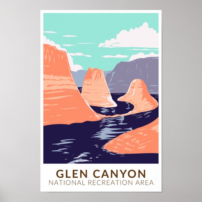 Glen Canyon Reflection Canyon Vintage Poster (Front)