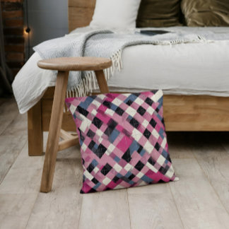 Glen check pattern throw pillow