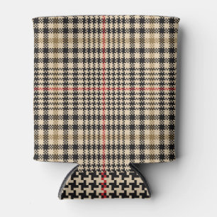 Glen Check Plaid Pixel Art Can Cooler