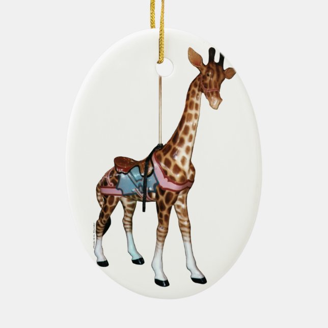 Glen Echo Carousel Giraffe Ceramic Ornament (Back)