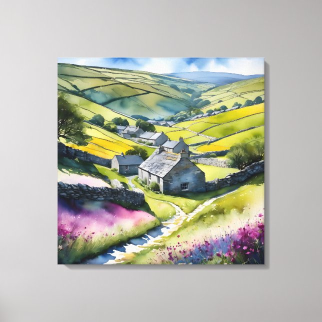 "Glen Garlands" Landscape Yorkshire Dales Scene Canvas Print (Front)