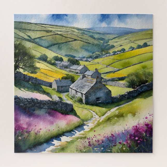 "Glen Garlands" Landscape Yorkshire Dales Scene Jigsaw Puzzle (Vertical)