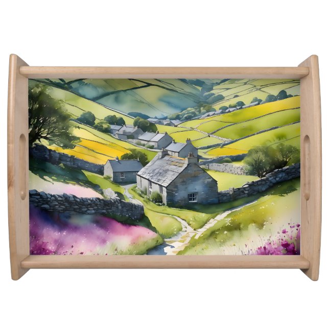 "Glen Garlands" Landscape Yorkshire Dales Scene Serving Tray (Front)