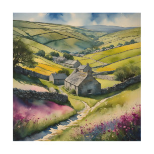 "Glen Garlands" Landscape Yorkshire Dales Scene Wood Wall Art