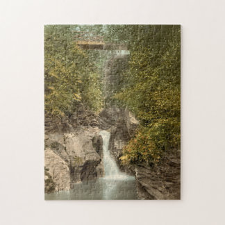 Glen May Waterfall, Peel, Isle of Man, England arc Jigsaw Puzzle