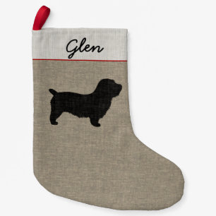 Glen of Imaal Terrier Dog Silhouette Personalized Small Christmas Stocking