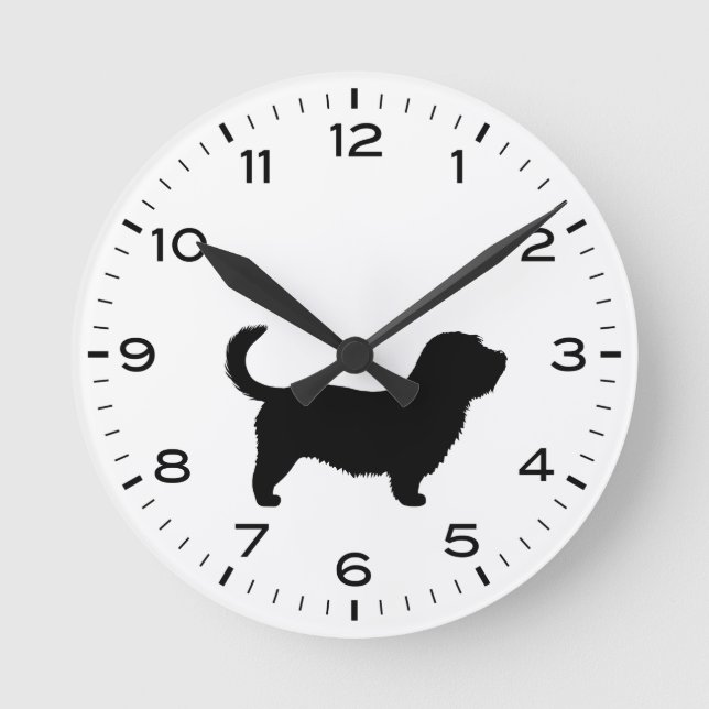 Glen of Imaal Terrier Dog Silhouette  Round Clock (Front)