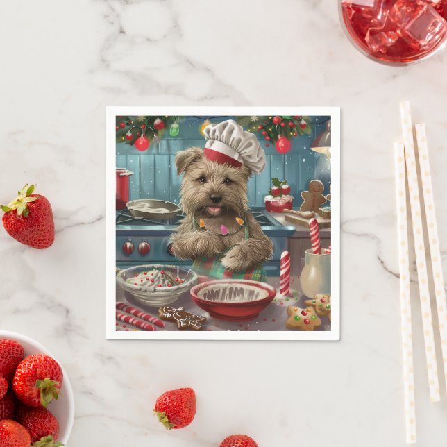 Glen of Imaal Terrier Holiday Baking: Festive Napkins (Insitu)