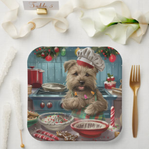Glen of Imaal Terrier Holiday Baking: Festive Paper Plates