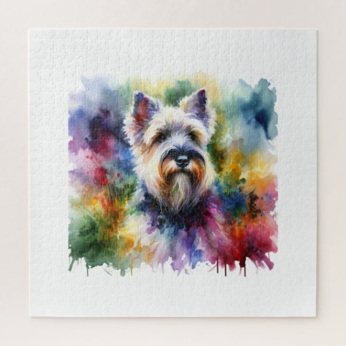 Glen of Imaal Terrier in Light AREF816 _ Watercolo Jigsaw Puzzle