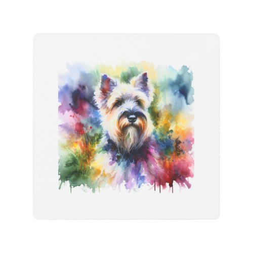 Glen of Imaal Terrier in Light AREF816 _ Watercolo Metal Print