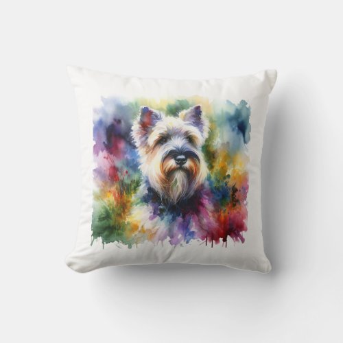 Glen of Imaal Terrier in Light AREF816 _ Watercolo Throw Pillow