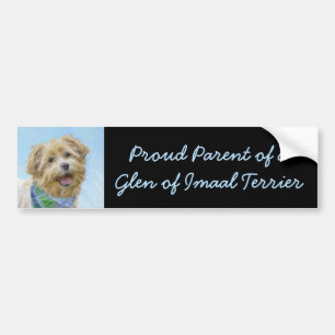 Glen of Imaal Terrier Painting - Original Dog Art Bumper Sticker