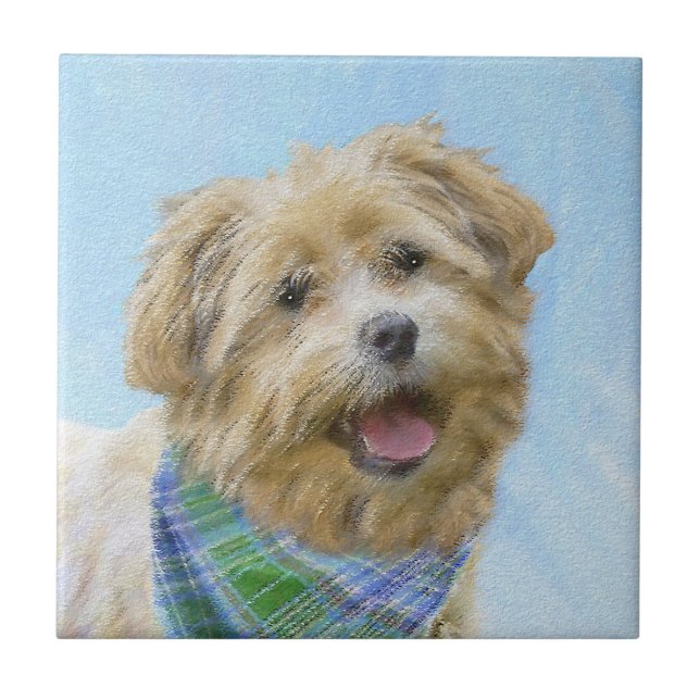 Glen of Imaal Terrier Painting - Original Dog Art Ceramic Tile (Front)