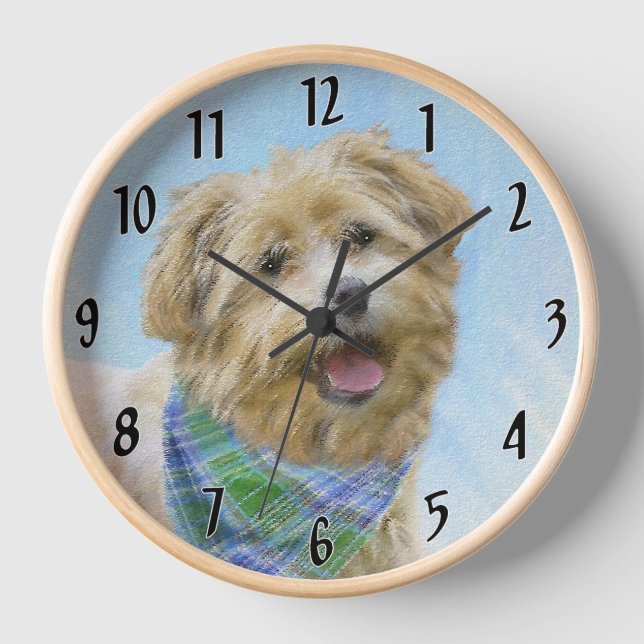 Glen of Imaal Terrier Painting - Original Dog Art Clock (Front)