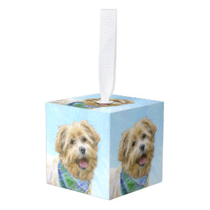 Glen of Imaal Terrier Painting - Original Dog Art Cube Ornament