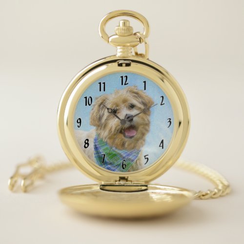Glen of Imaal Terrier Painting _ Original Dog Art Pocket Watch