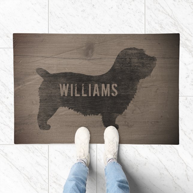 Glen of Imaal Terrier Silhouette Rustic Dog Custom Doormat (Indoor)