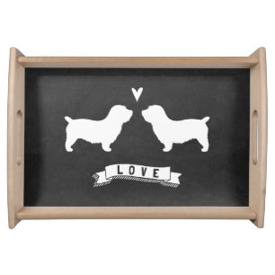 Glen of Imaal Terrier Silhouettes Love Serving Tray