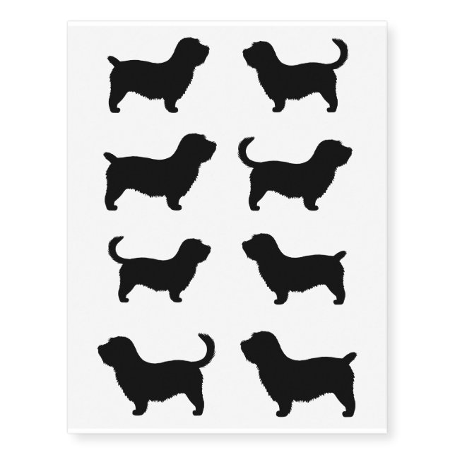Glen of Imaal Terrier Silhouettes Temporary Tattoos (Front)