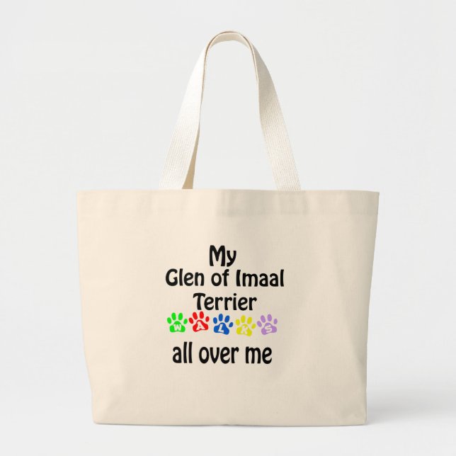 Glen of Imaal Terrier Walks Design Large Tote Bag (Front)