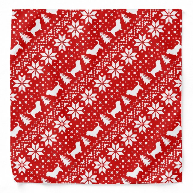 Glen of Imaal Terriers Christmas Pattern Red Bandana (Front)