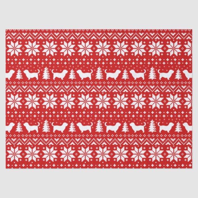 Glen of Imaal Terriers Christmas Pattern Red Tissue Paper (Front)