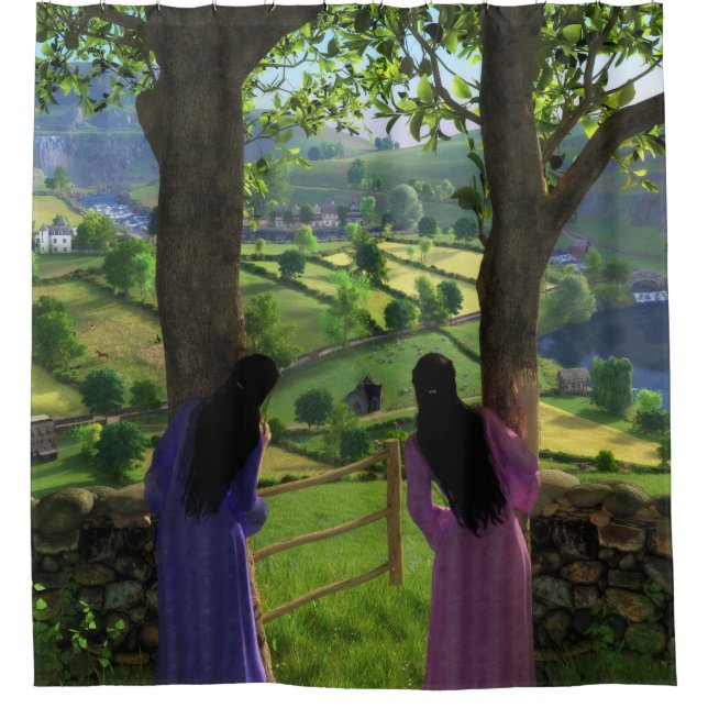 Glen of the Twins Shower Curtain (Front)