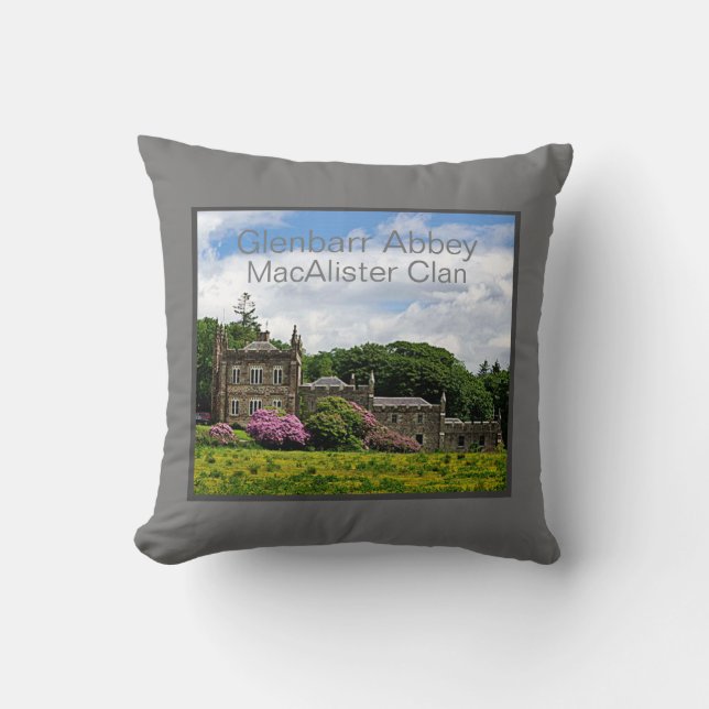 Glenbarr Abbey – MacAlister Clan Throw Pillow (Front)